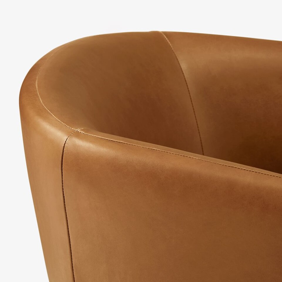 Crescent Leather Lounge Chair West Elm Australia